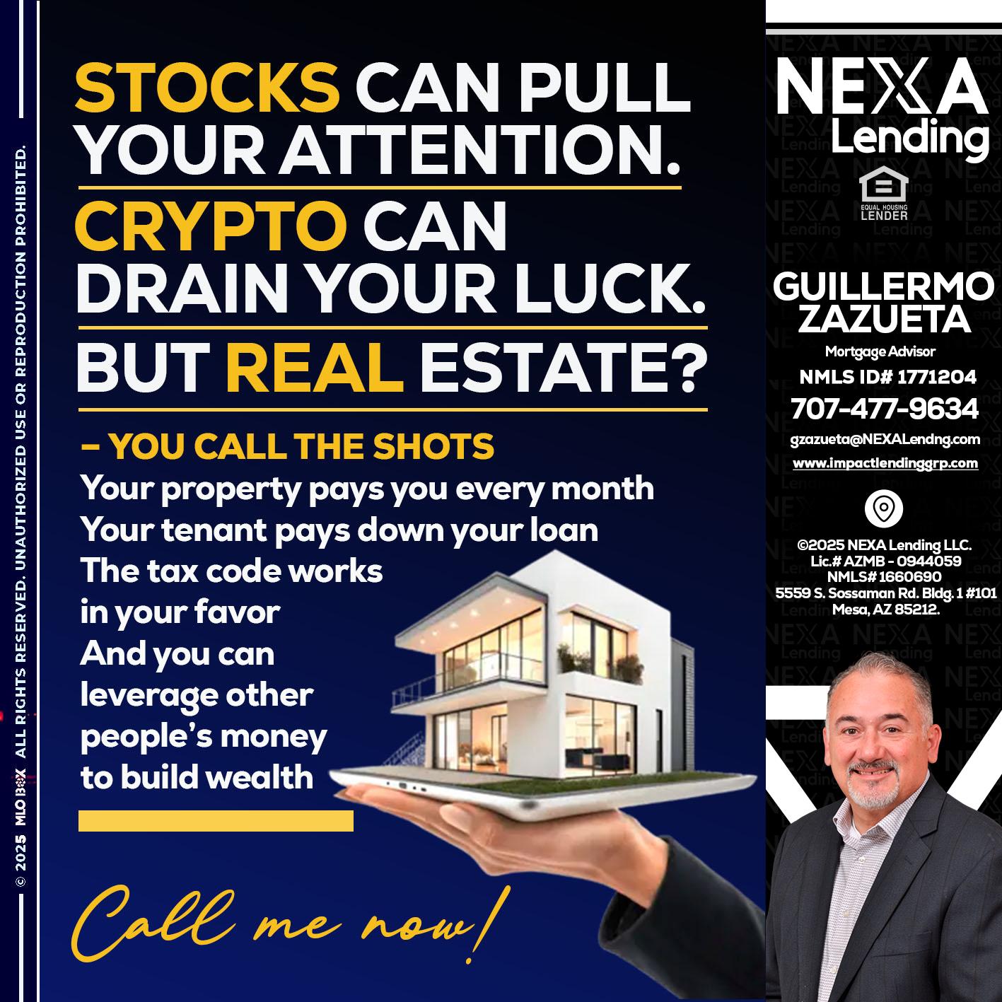 STOCK YOUR - Guillermo Zazueta -Mortgage Advisor