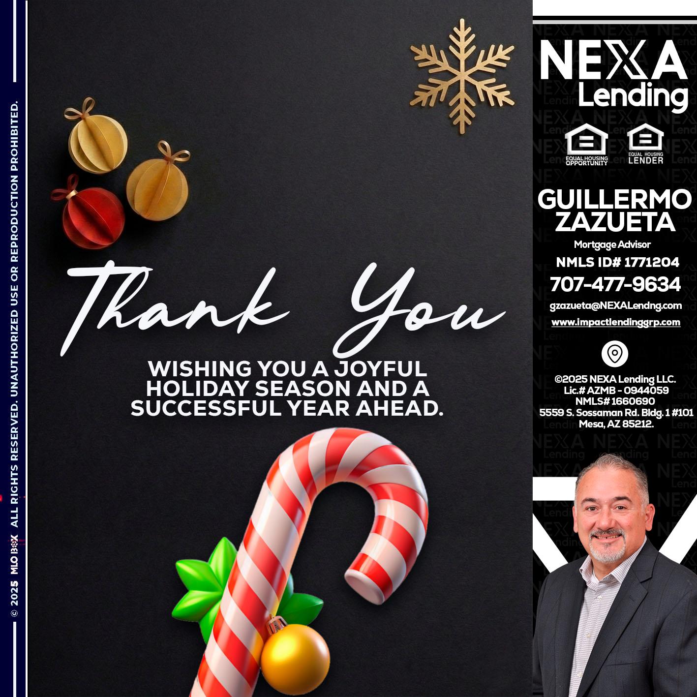 THANK YOU - Guillermo Zazueta -Mortgage Advisor