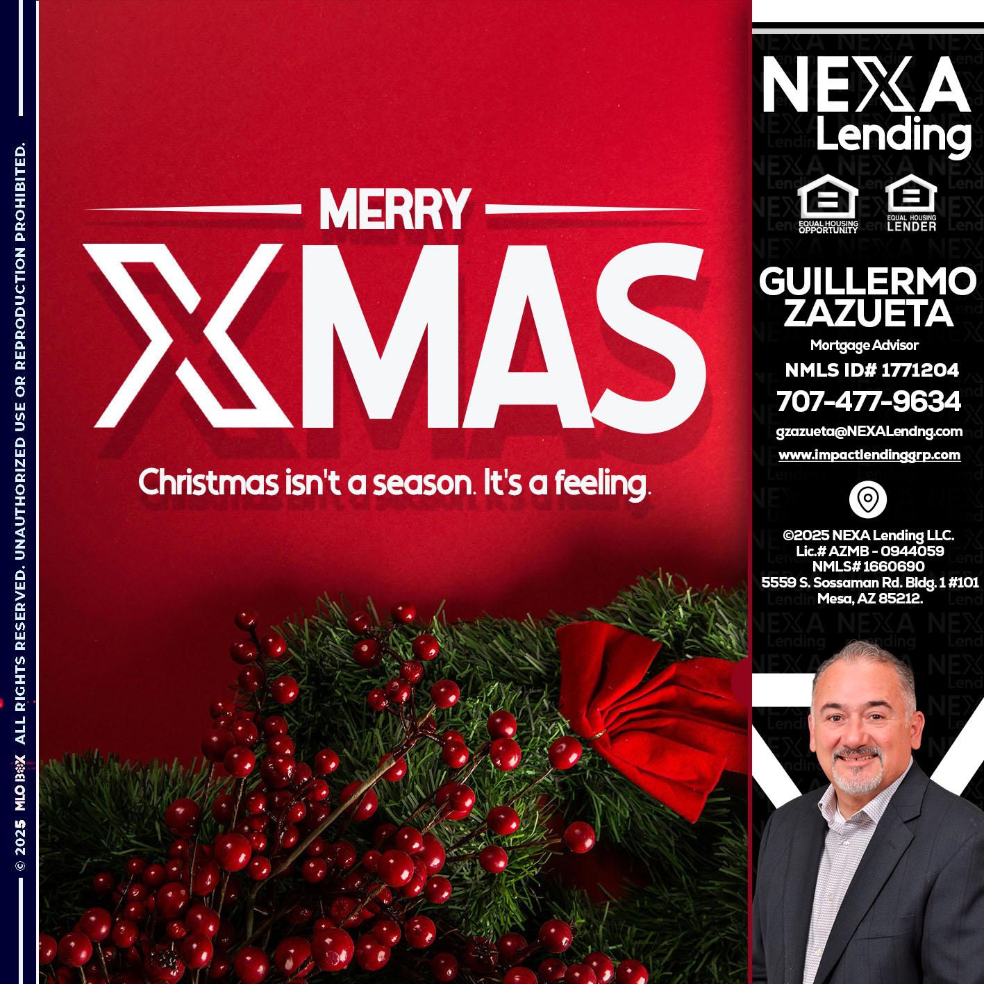 merry xmas - Guillermo Zazueta -Mortgage Advisor