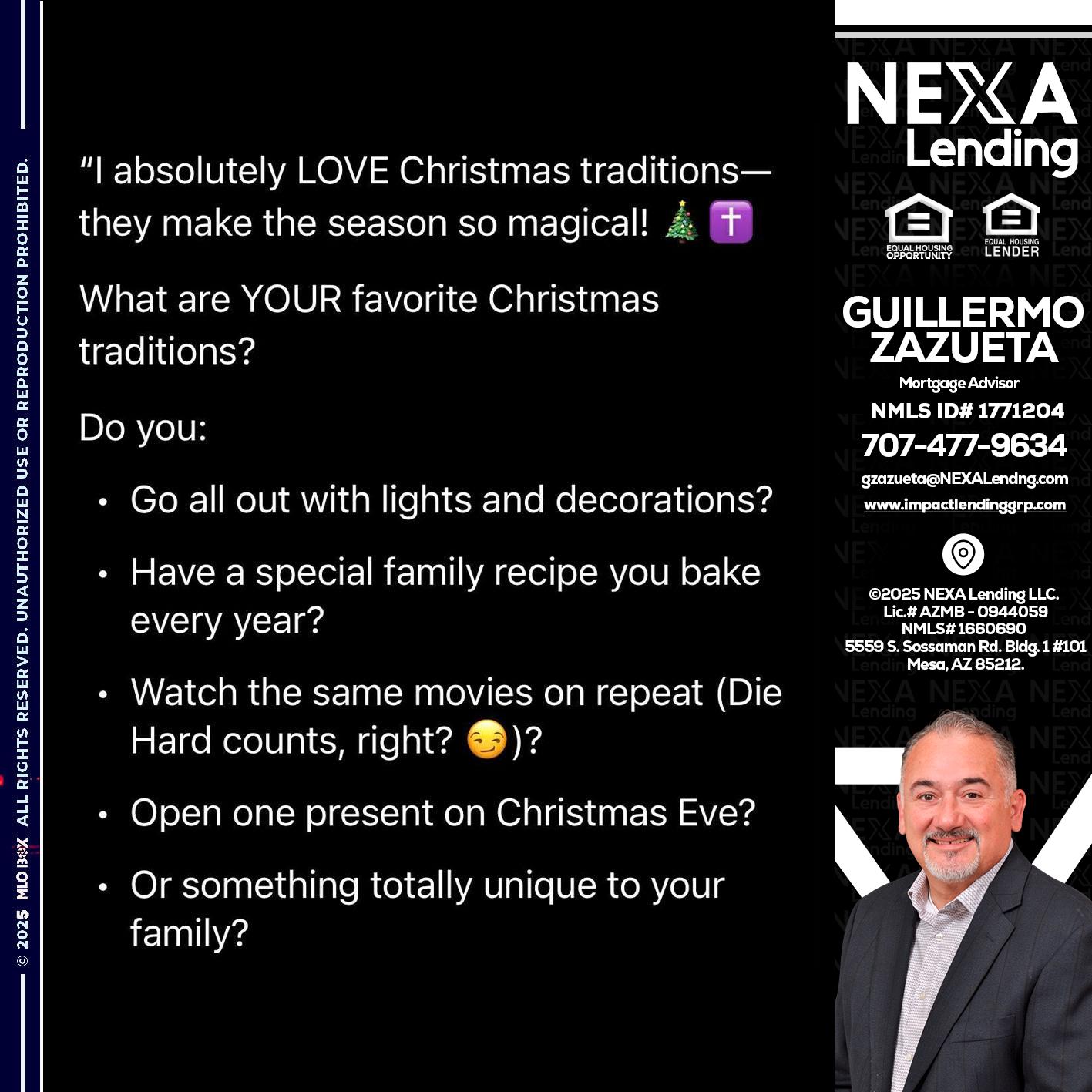 I love christmas - Guillermo Zazueta -Mortgage Advisor