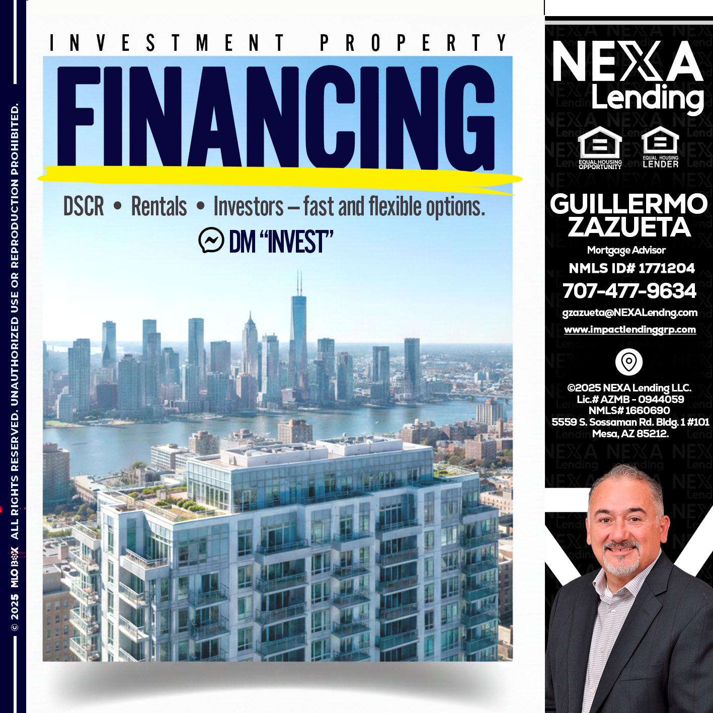 FINANCING - Guillermo Zazueta -Mortgage Advisor