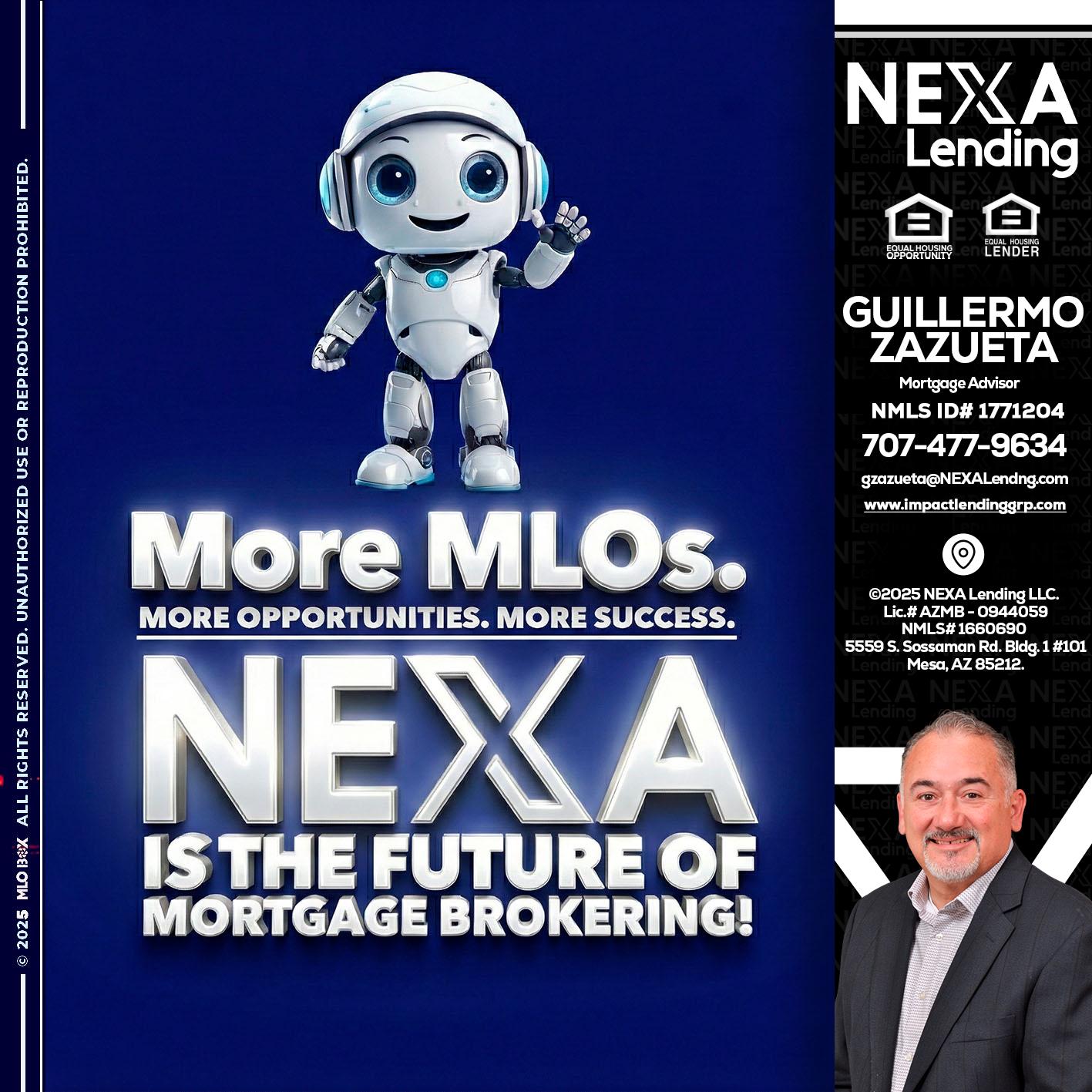 MORE MLOs - Guillermo Zazueta -Mortgage Advisor
