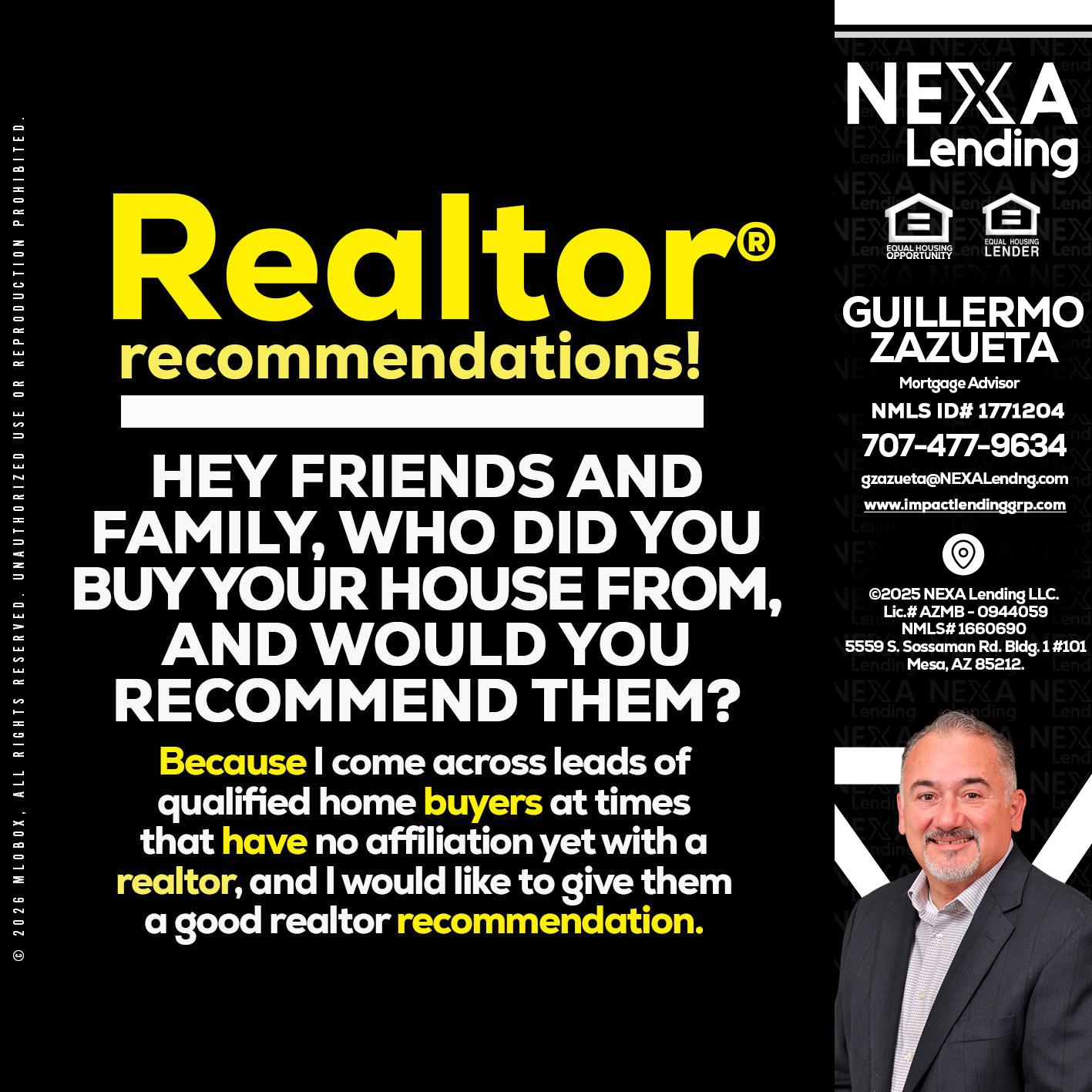 REALTOR - Guillermo Zazueta -Mortgage Advisor
