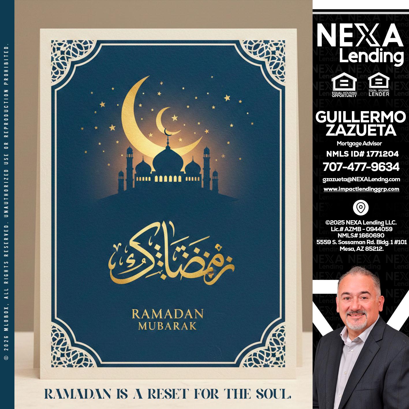 HAPPY RAMADAN - Guillermo Zazueta -Mortgage Advisor