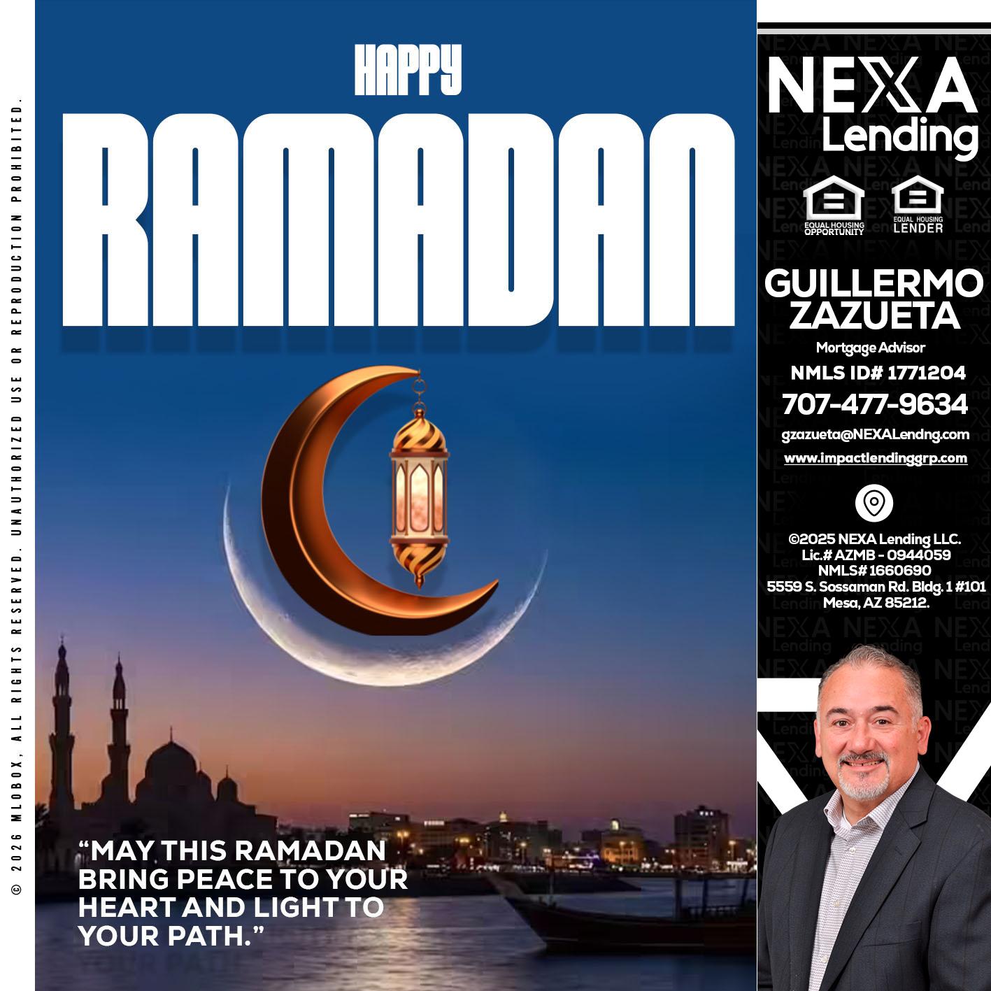 RAMADAN - Guillermo Zazueta -Mortgage Advisor