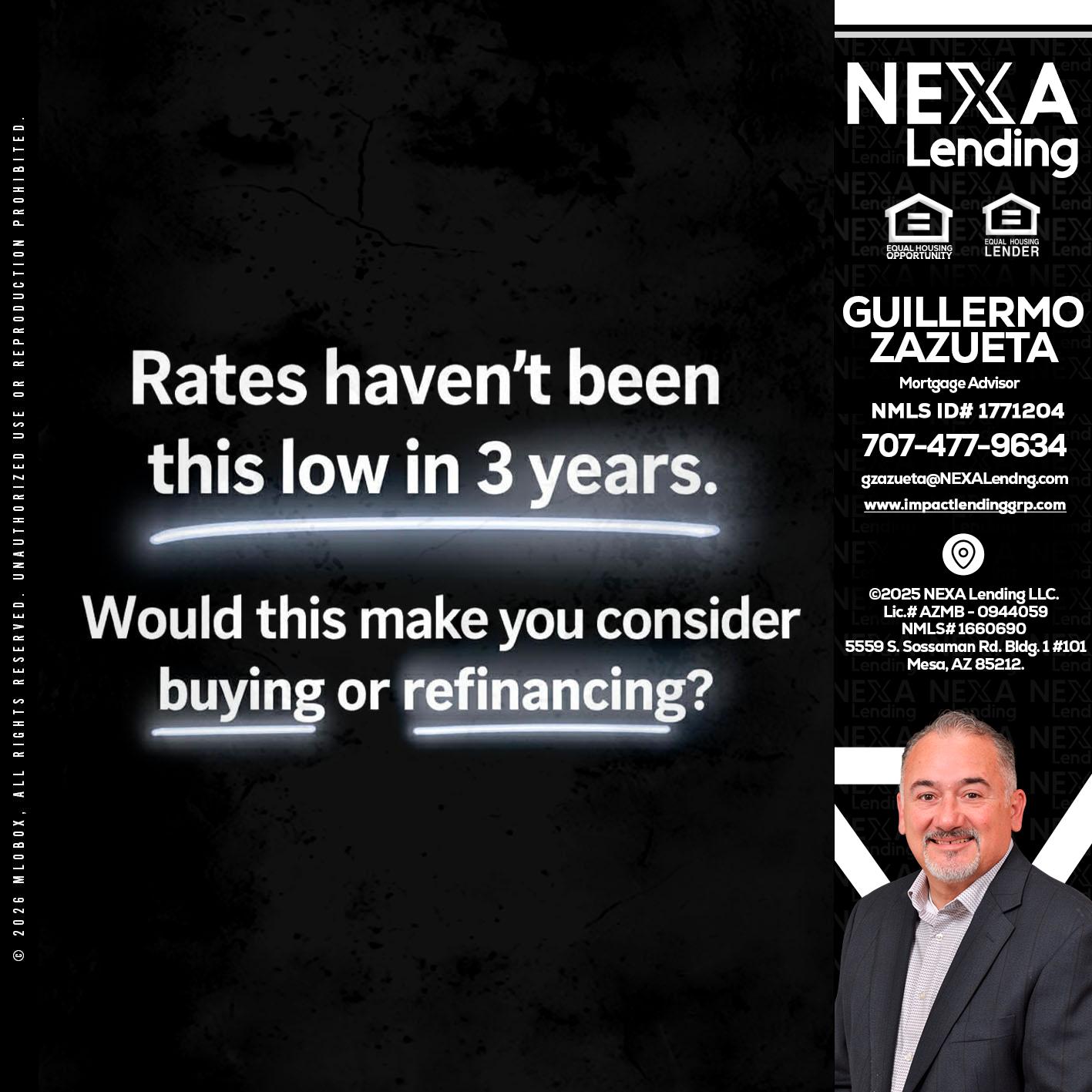 RATES HAVEN'T - Guillermo Zazueta -Mortgage Advisor