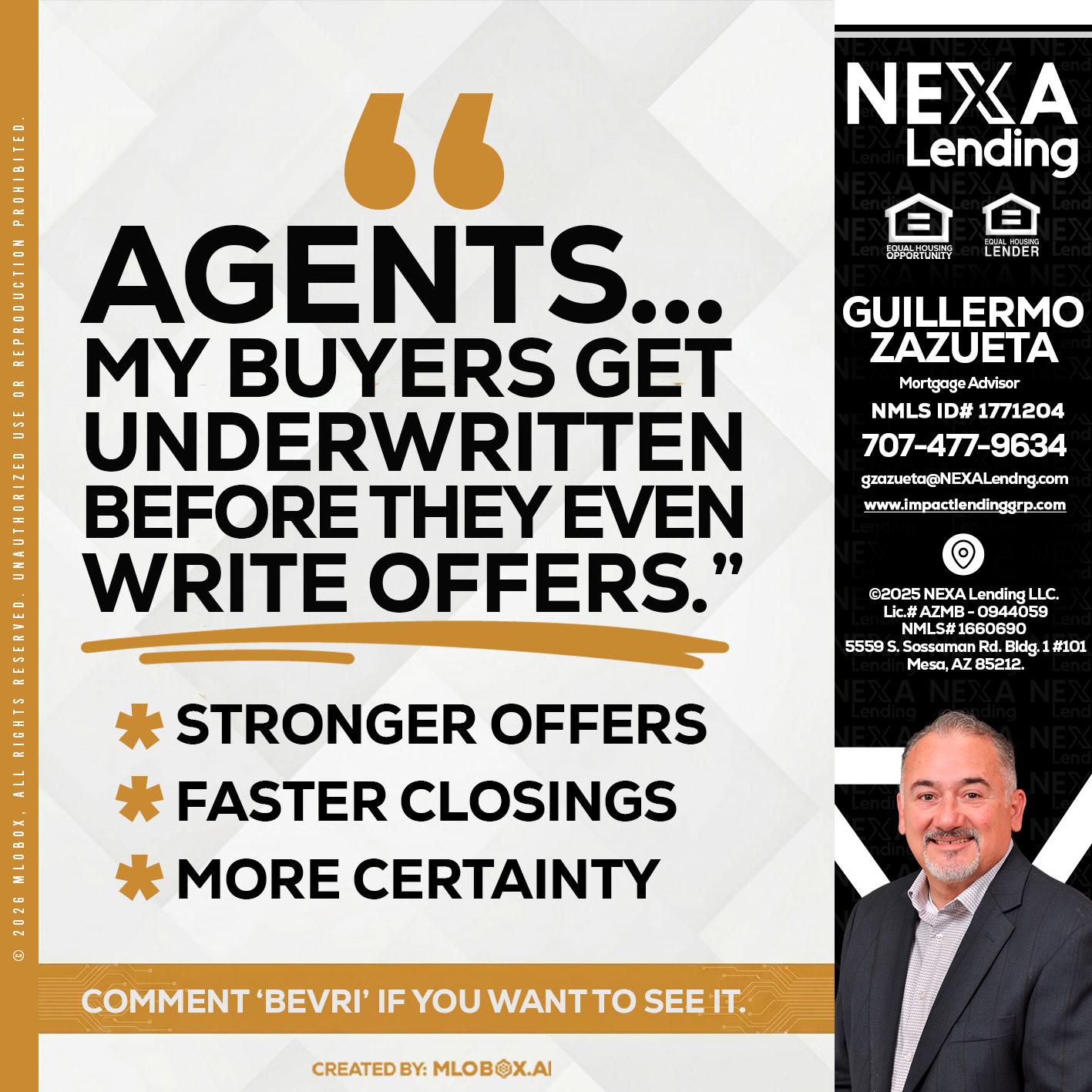 agents - Guillermo Zazueta -Mortgage Advisor