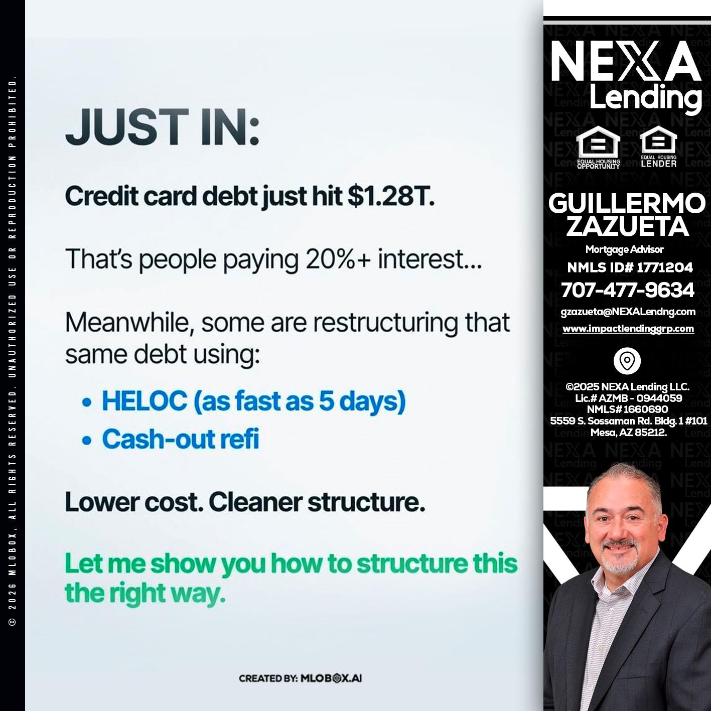JUST IN - Guillermo Zazueta -Mortgage Advisor