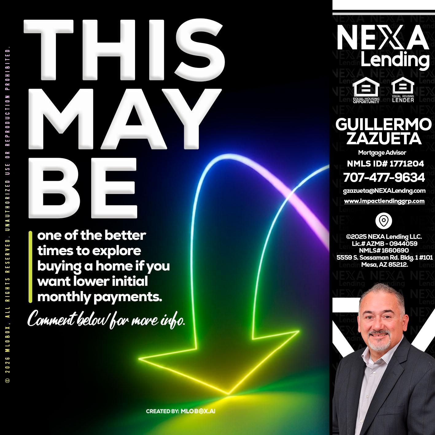 THIS MAY BE - Guillermo Zazueta -Mortgage Advisor