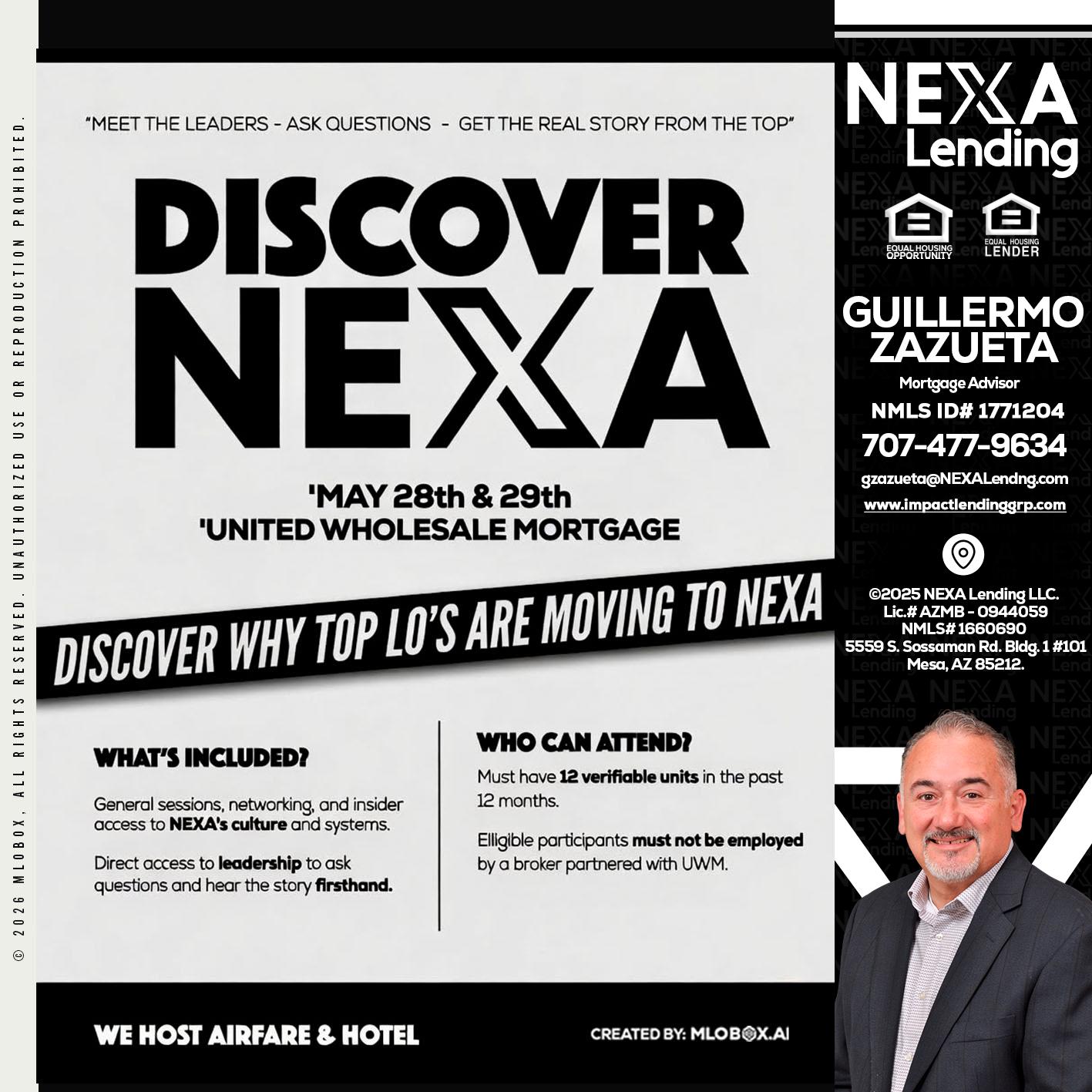 DISCOVER NEXA - Guillermo Zazueta -Mortgage Advisor