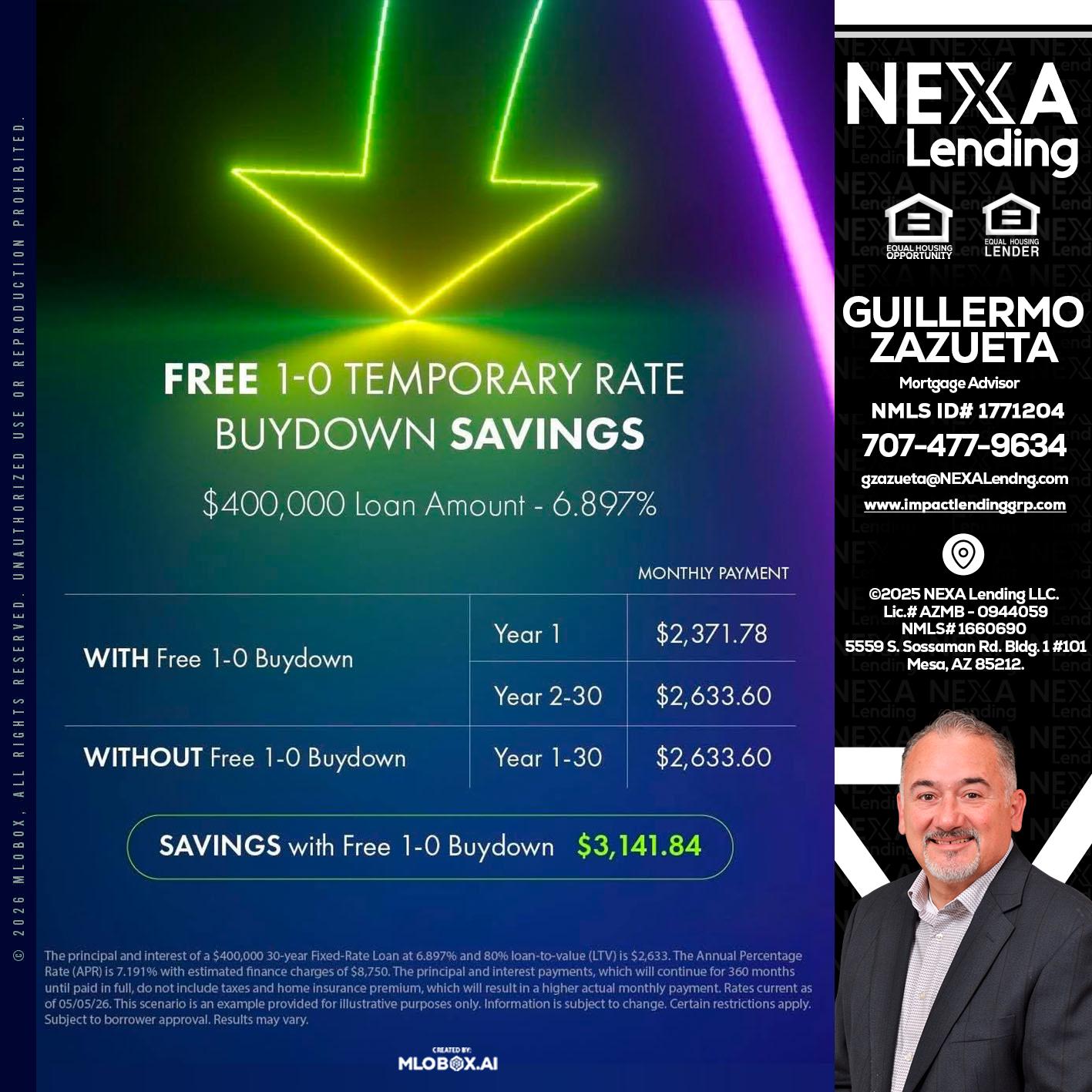 BUYDOWN - Guillermo Zazueta -Mortgage Advisor