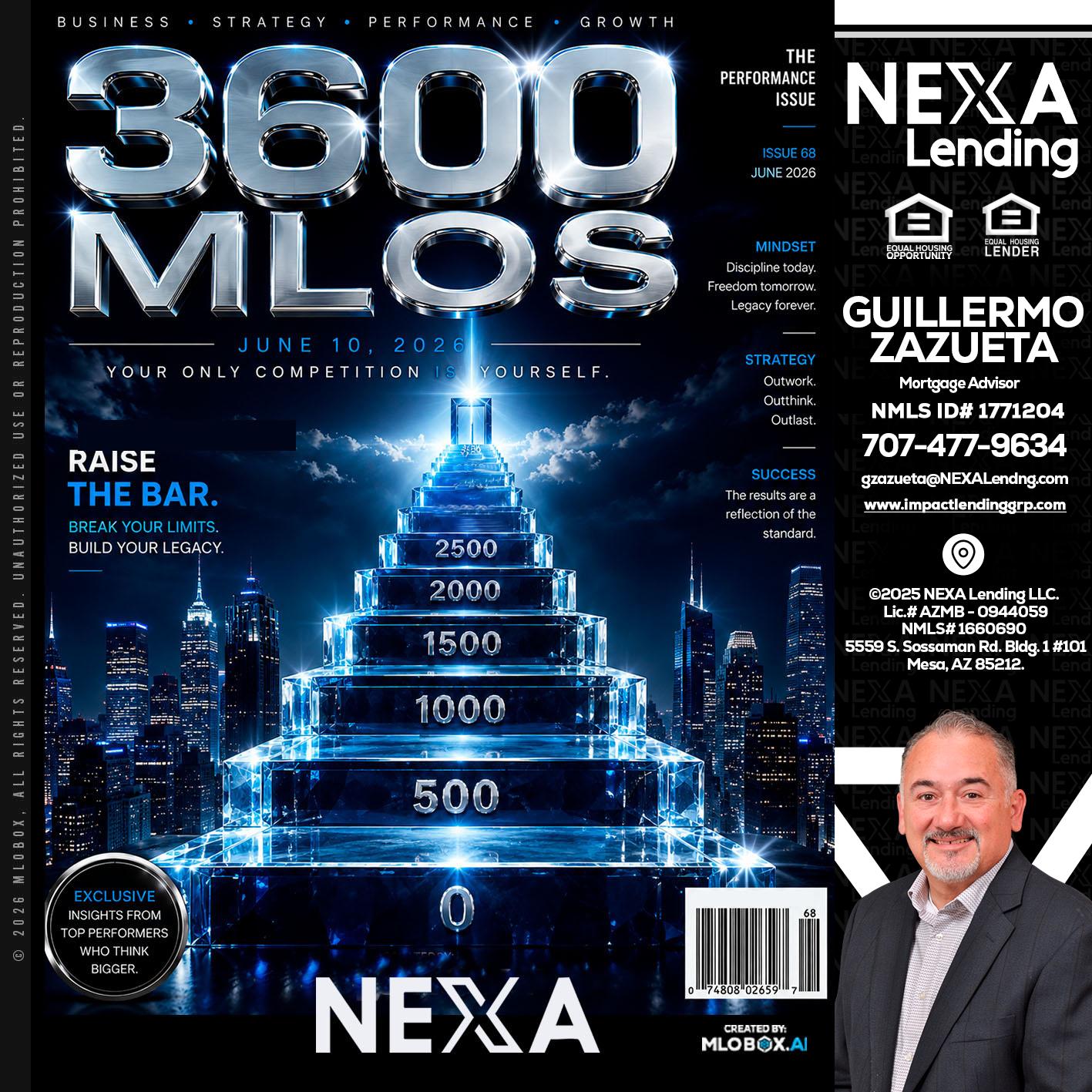 3600 MLOs - Guillermo Zazueta -Mortgage Advisor