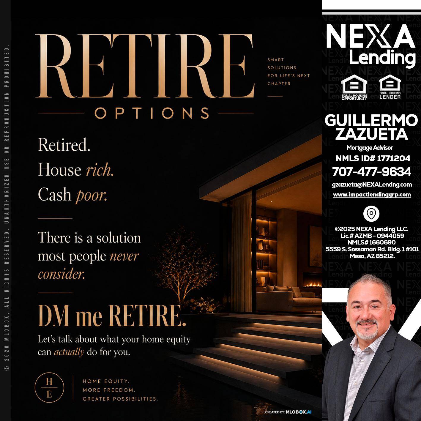 RETIRE LOANS - Guillermo Zazueta -Mortgage Advisor