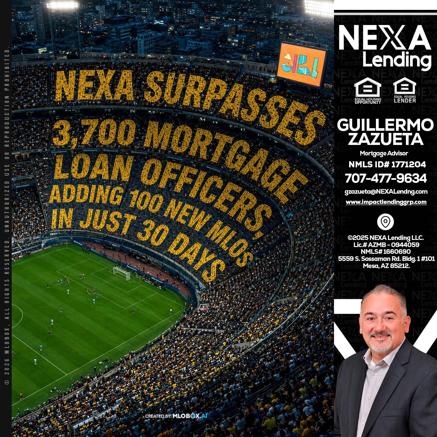 NEXA SURPASSES - Guillermo Zazueta -Mortgage Advisor