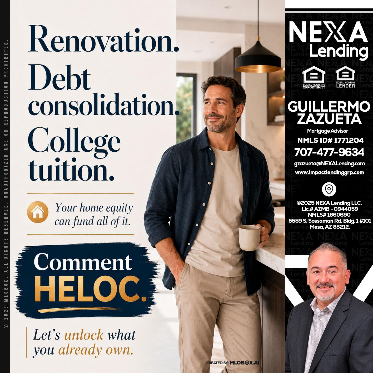 RENOVATION DEBT - Guillermo Zazueta -Mortgage Advisor